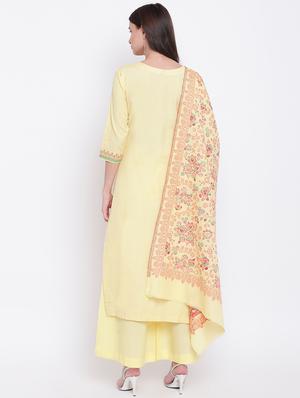 floral printed unstitched palazzo suit - 16348771 - Standard Image - 3