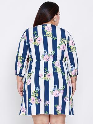 floral faux wrap plus dress - 16348915 - Standard Image - 3