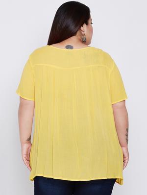 round neck floral plus tunic - 16348948 - Standard Image - 3
