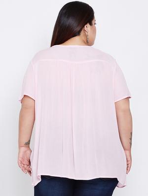 round neck floral plus tunic - 16348950 - Standard Image - 3