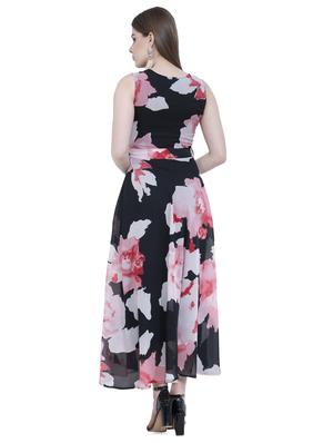 tie knot front floral maxi dress - 16349342 - Standard Image - 3