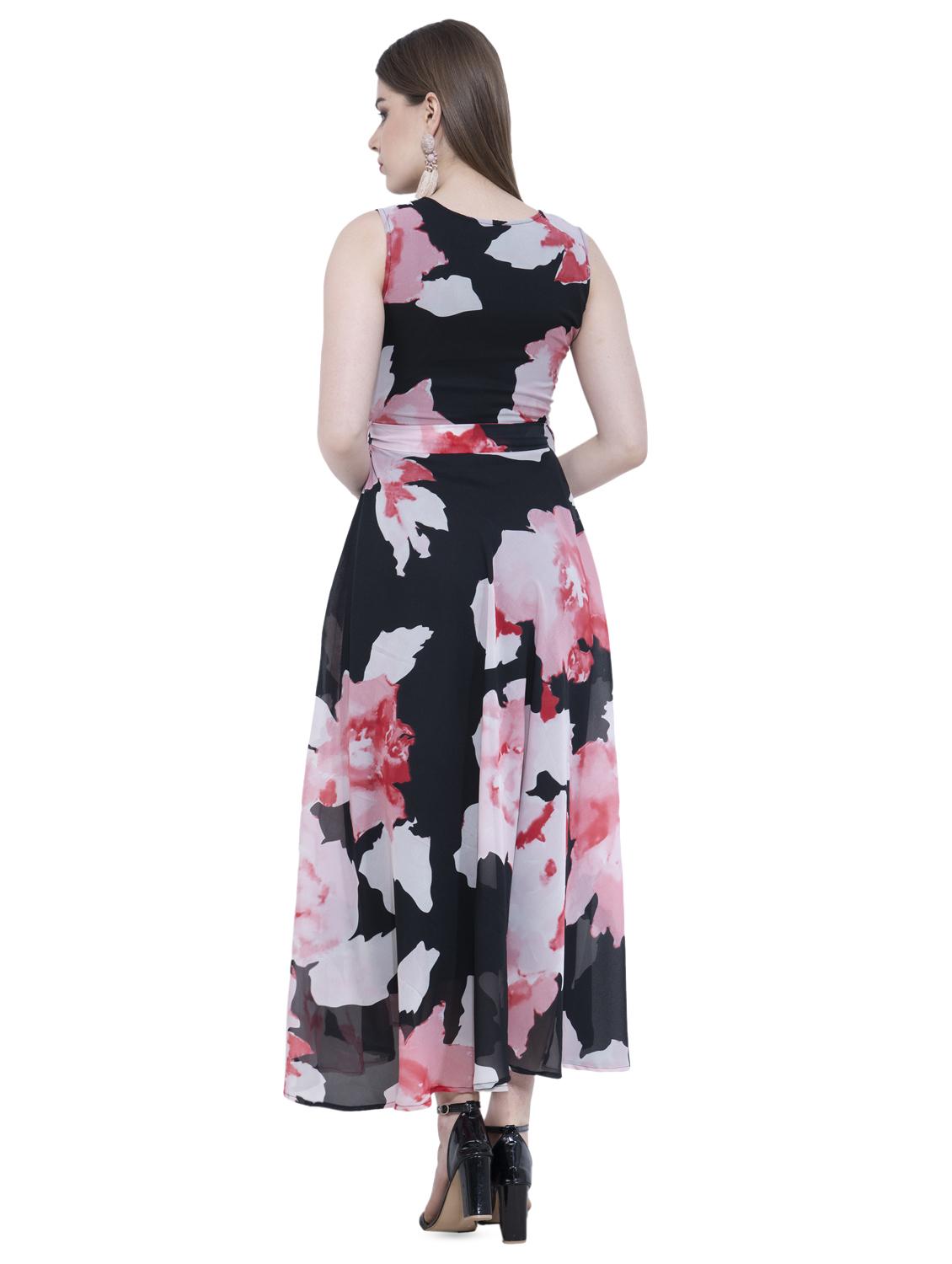 tie knot front floral maxi dress - 16349342 - Zoom Image - 3