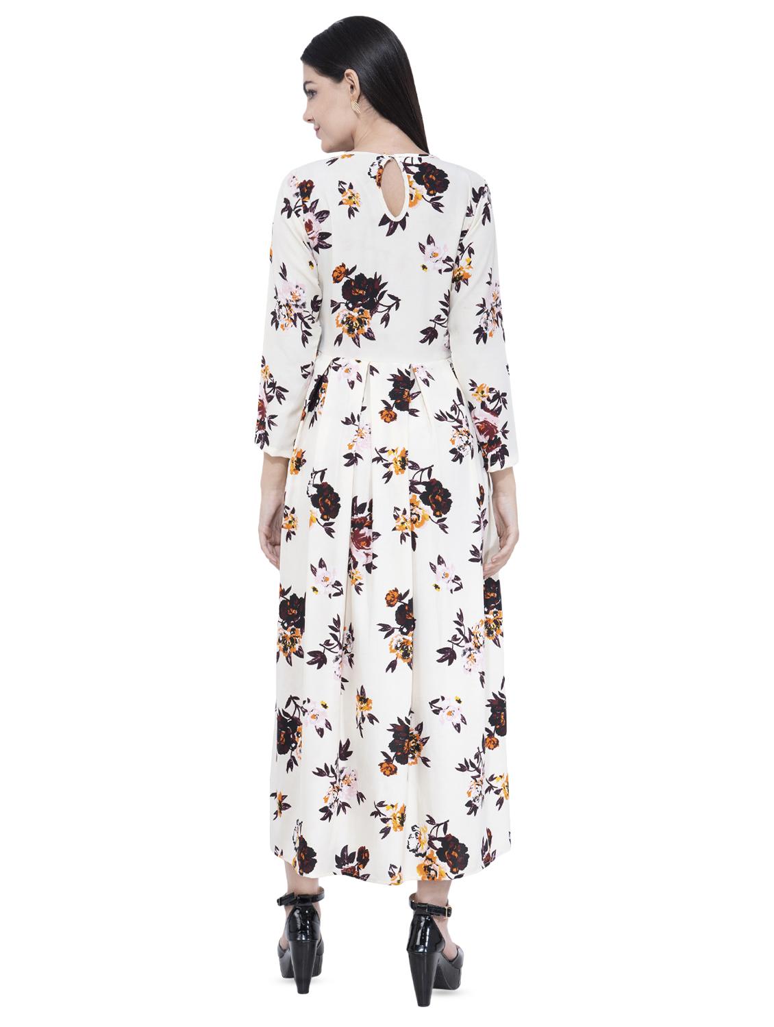 pleat detail floral maxi dress - 16349343 - Zoom Image - 3