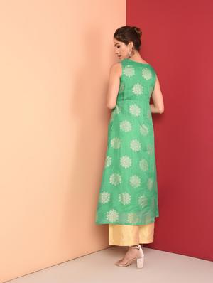 embroidered a-line kurta - 16350315 - Standard Image - 3