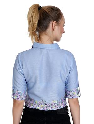 roll up sleeved crop shirt - 16350669 - Standard Image - 3