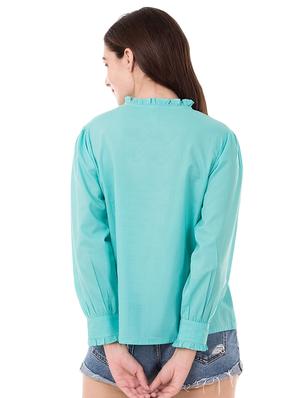 tie up neck long sleeved top - 16350942 - Standard Image - 3