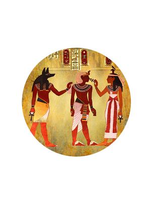 studio shubham wooden egyptian vintage art wall plates for hanging(set of 3) - 16351104 - Standard Image - 3