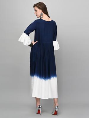 tie & dye flared ethnic dress - 16352031 - Standard Image - 3