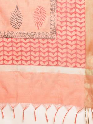 block print chanderi dupatta - 16352207 - Standard Image - 3