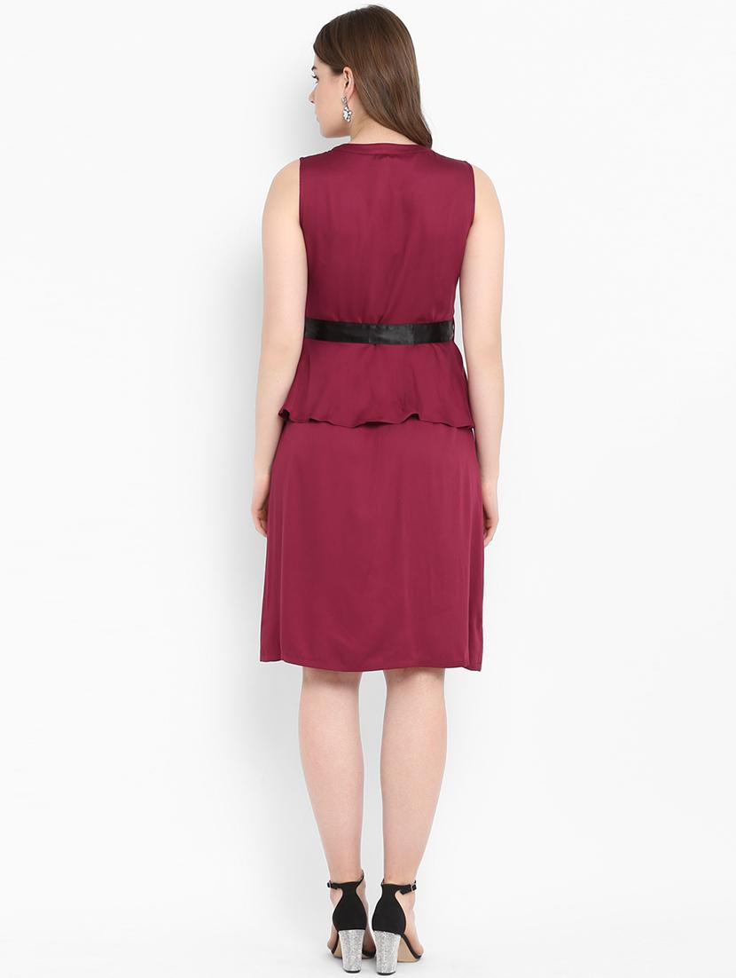 ruffle detail tie front a-line dress - 16353685 - Zoom Image - 3