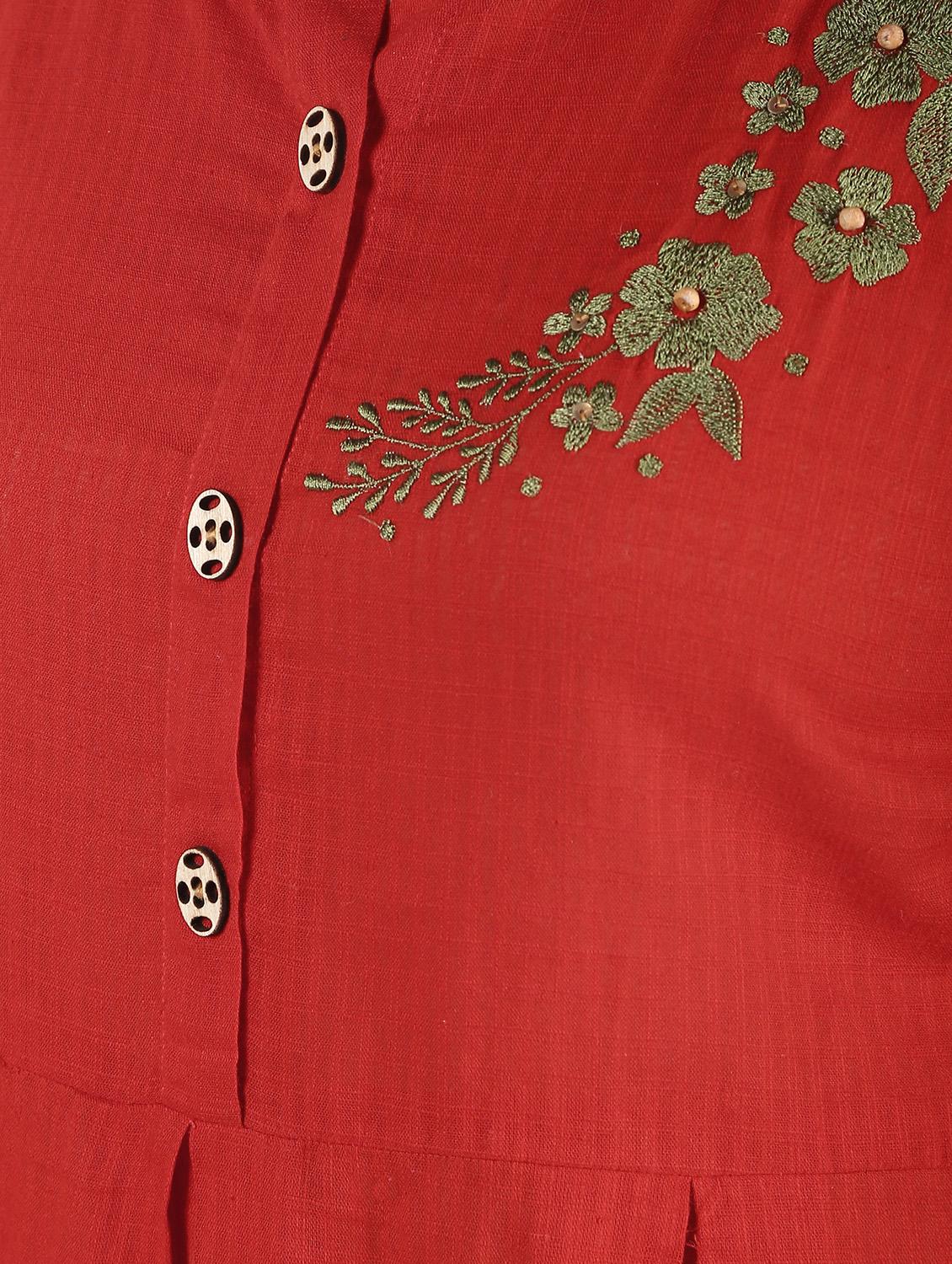 embroidered kurta with pant set - 16355757 - Zoom Image - 6