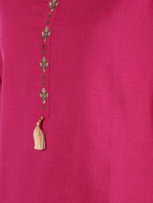 embroidered straight kurti - 16355758 - Standard Image - 6