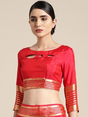 gold embroidered saree with blouse - 16356018 - Standard Image - 3