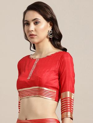 gold embroidered saree with blouse - 16356023 - Standard Image - 3