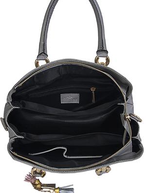 grey leather regular handbag - 16356081 - Standard Image - 3