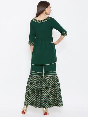block print kurta sharara set - 16356180 - Standard Image - 3
