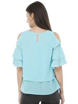 cold shoulder layered top - 16356266 - Standard Image - 3
