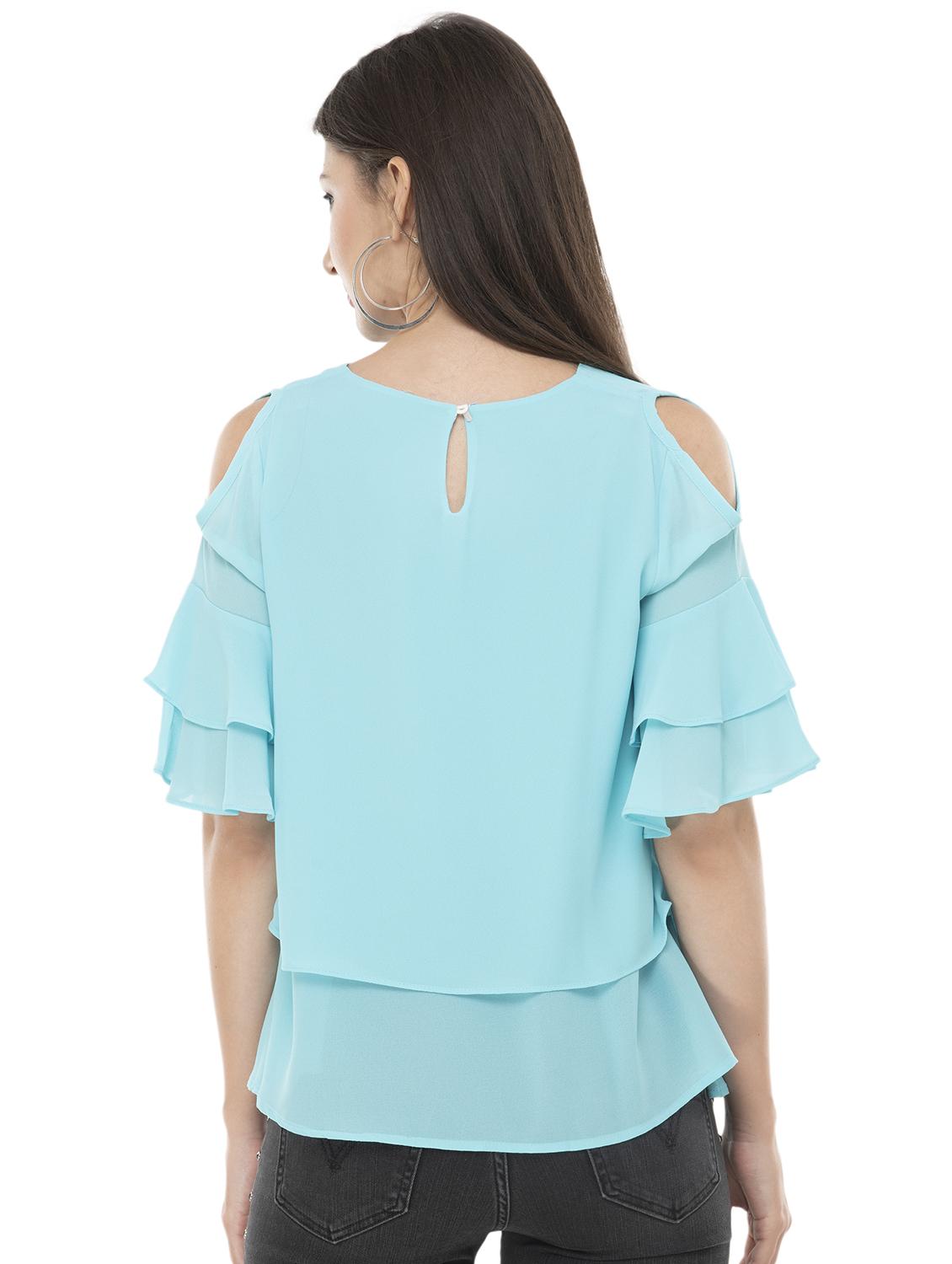 cold shoulder layered top - 16356266 - Zoom Image - 3