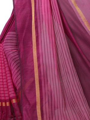 stripes printed saree with blouse - 16356338 - Standard Image - 3
