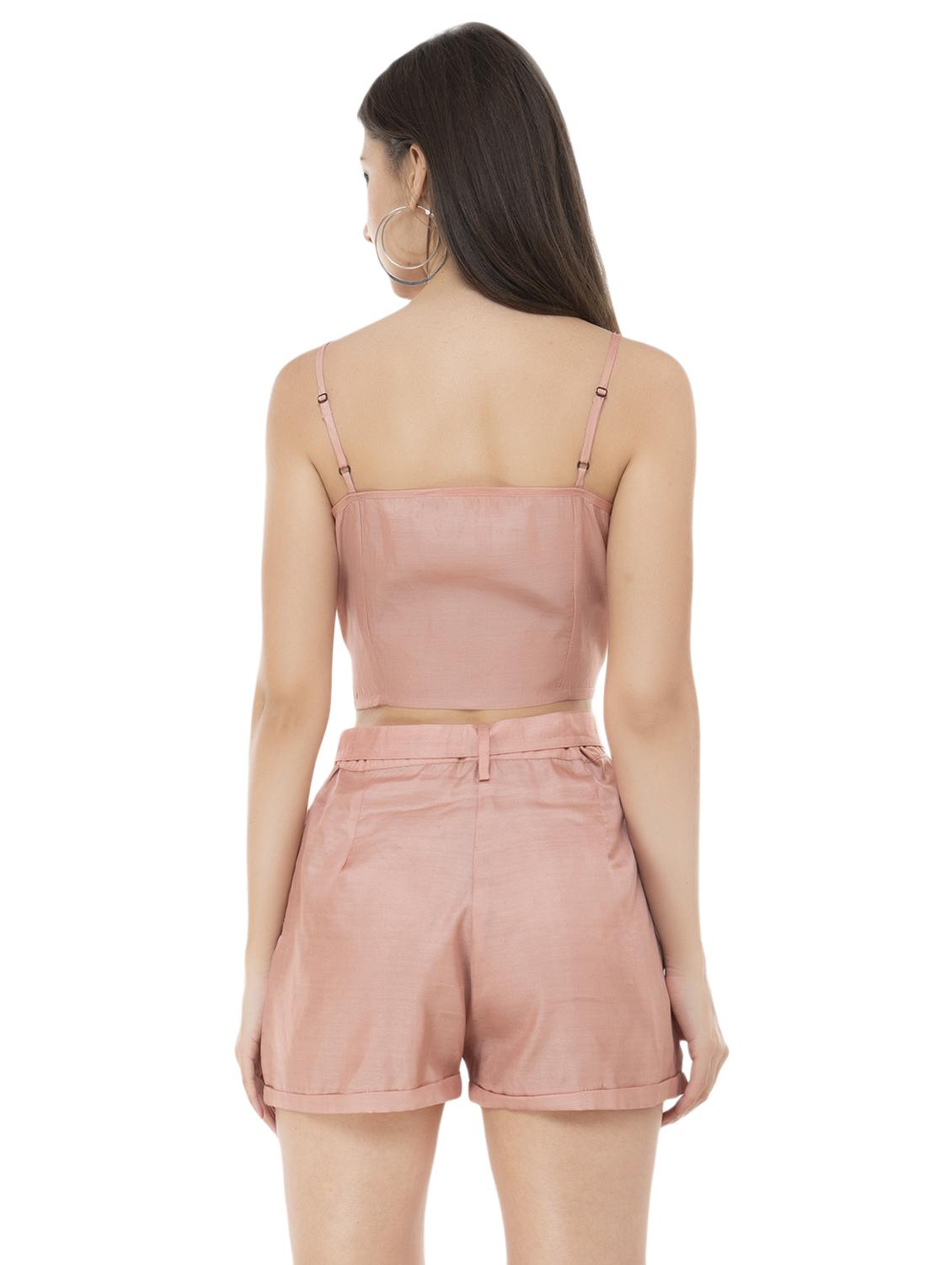 button up crop top and shorts set - 16356550 - Zoom Image - 3