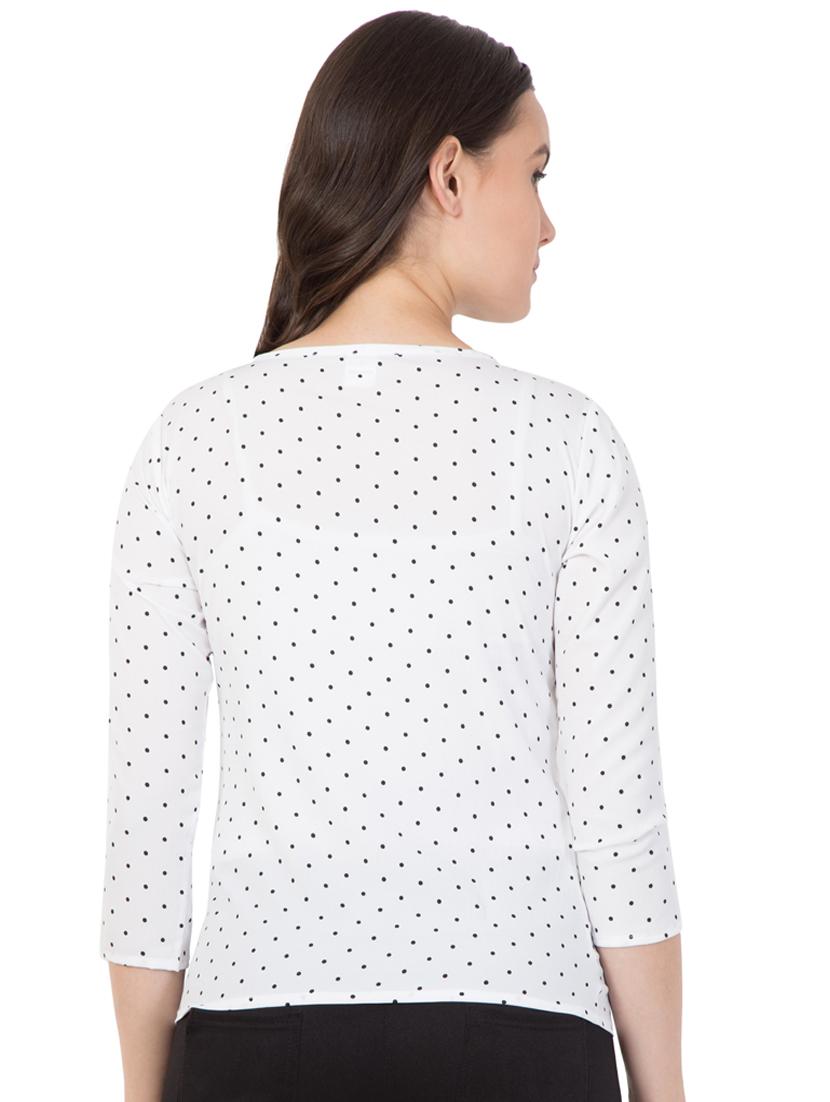 dot print boat neck top - 16356986 - Zoom Image - 3