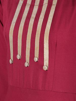 solid lace flared kurta - 16357045 - Standard Image - 6