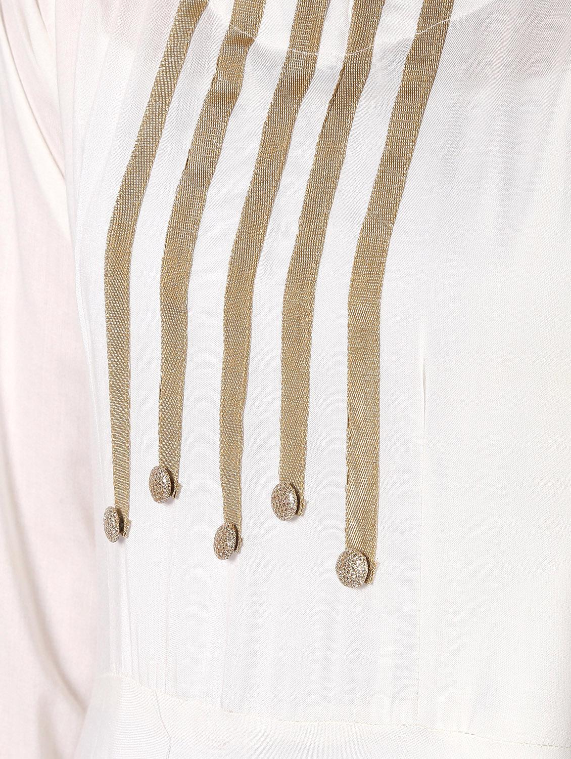 solid lace flared kurta - 16357046 - Zoom Image - 6