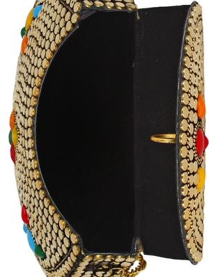gold metal box clutch - 16357211 - Standard Image - 3