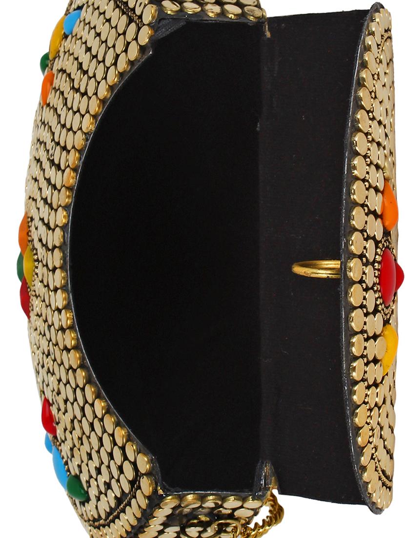 gold metal box clutch - 16357211 - Zoom Image - 3