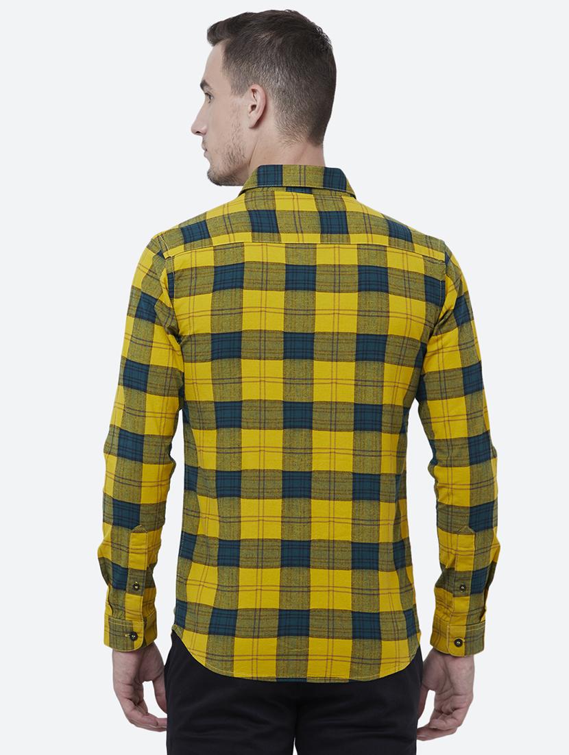 yellow cotton casual shirt - 16357945 - Zoom Image - 3
