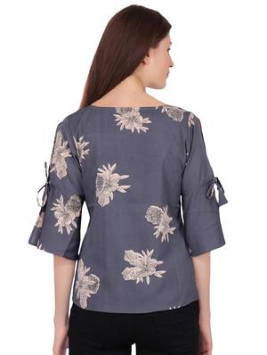 tie up sleeved floral top - 16358026 - Standard Image - 3
