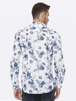 white floral print casual shirt - 16358140 - Standard Image - 3