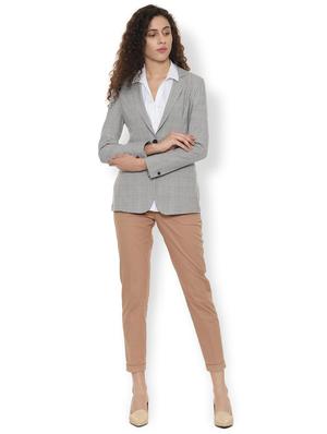 single button checkered blazer - 16358425 - Standard Image - 3