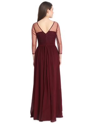 solid flared gown - 16358782 - Standard Image - 3