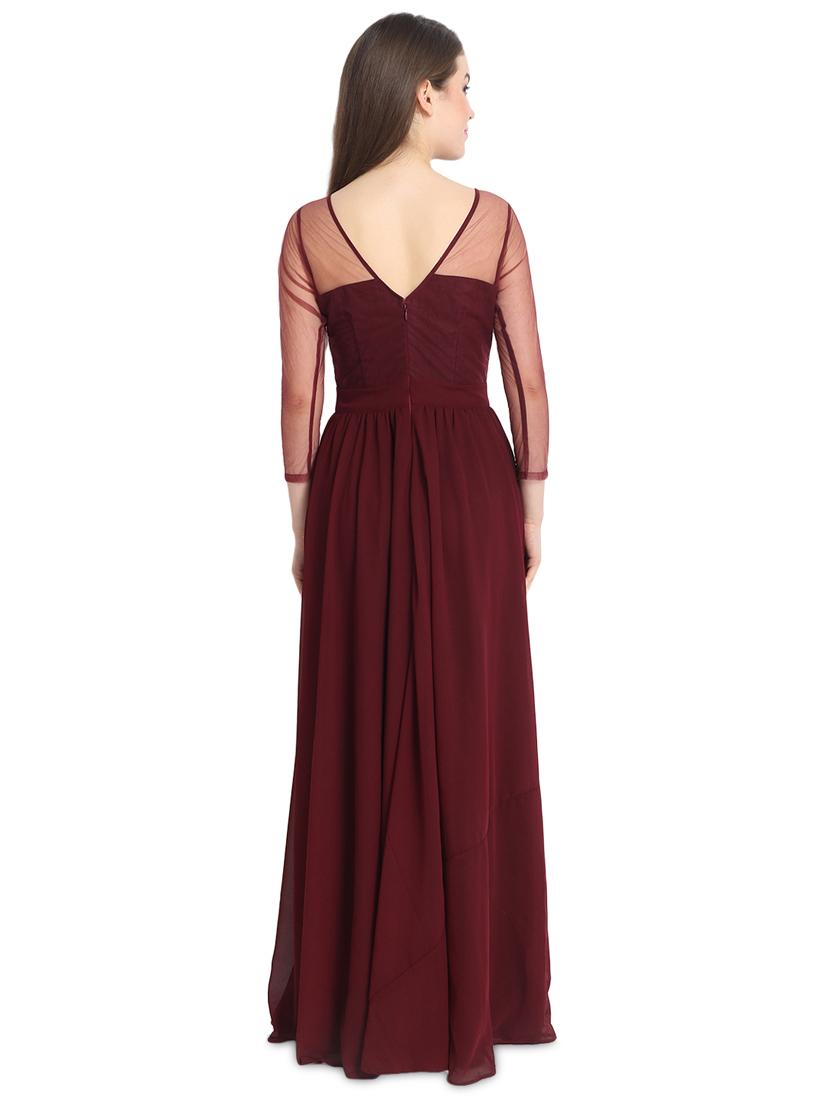 solid flared gown - 16358782 - Zoom Image - 3