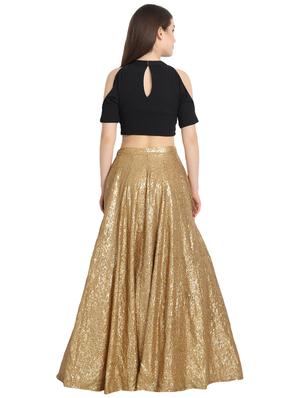 gold key hole lehenga - 16358797 - Standard Image - 3