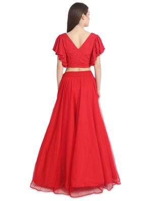 ruffle a-line lehenga - 16358802 - Standard Image - 3