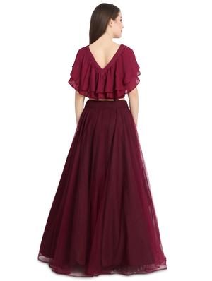 ruffle solid a-line lehenga - 16358806 - Standard Image - 3