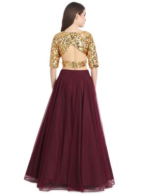 sequins a-line lehenga - 16358808 - Standard Image - 3