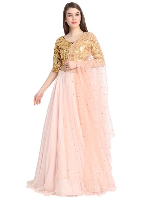 sequins a-line lehenga - 16358820 - Standard Image - 1