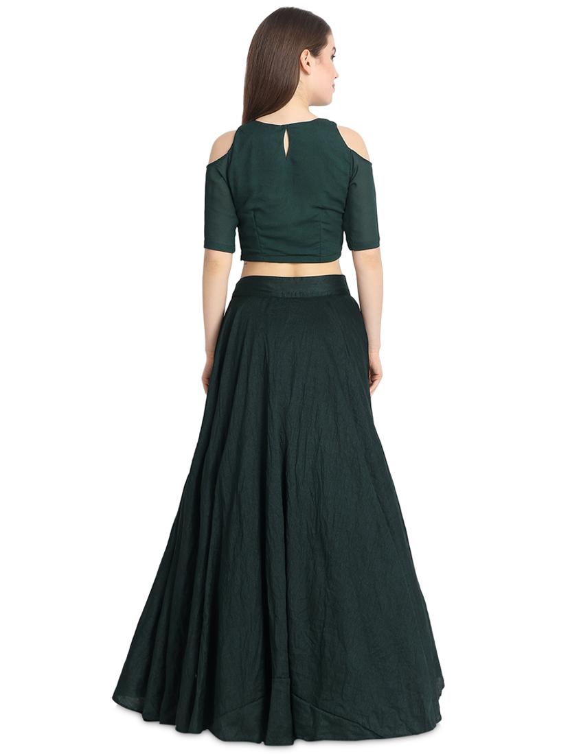 cold shoulder a-line lehenga - 16358826 - Zoom Image - 3