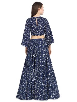 flared sleeves a-line lehenga - 16358827 - Standard Image - 3