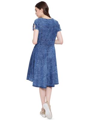 braid detail denim dress - 16358952 - Standard Image - 3