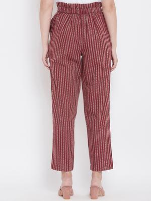 frill waist high rise trousers - 16361658 - Standard Image - 3