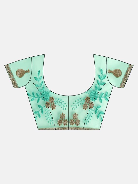 embroidered ruffled saree with blouse - 16363709 - Zoom Image - 3
