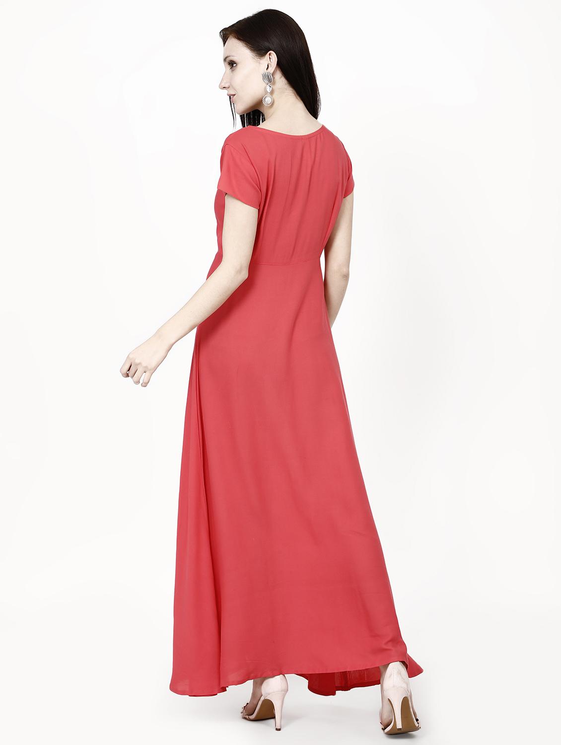 embroidered detail flared maxi dress - 16364303 - Zoom Image - 3
