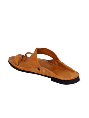 tan leatherette slip on slippers - 16365414 - Standard Image - 3