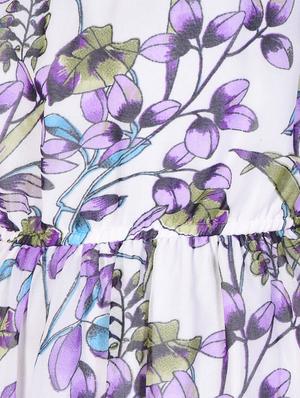 off shoulder gathered floral maxi dress - 16366780 - Standard Image - 6