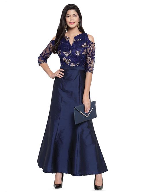cold shoulder embellished gown - 16368047 - Standard Image - 1