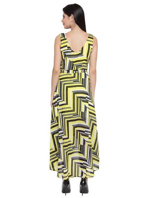 tie knot front striped high low dress - 16368061 - Standard Image - 3